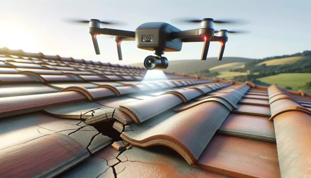 drone verifiant une toiture